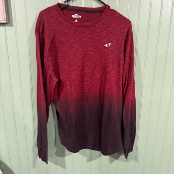 Hollister Red Ombre Long Sleeve Tee - Picture 2 of 2